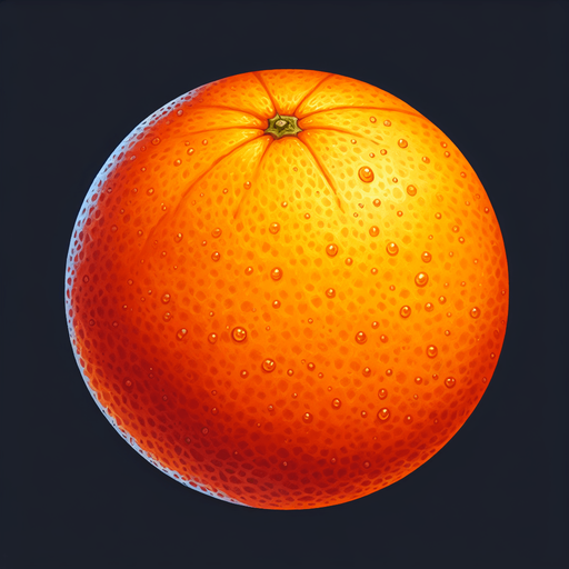 An orange.
Single Game Texture. In-Game asset. 2d. Blank background. High contrast. No shadows.