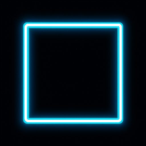 Una barra neon de forma cuadrada.
In-Game asset.  2d.  High contrast.  No shadows