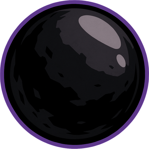 Dark ball.
In-Game asset.  2d.  High contrast.  No shadows