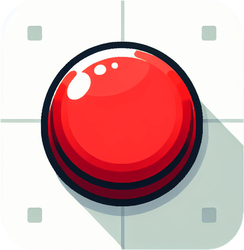 A red button.
Single Game Texture.  In-Game asset.  2d.  Blank background.  High contrast.  No shadows