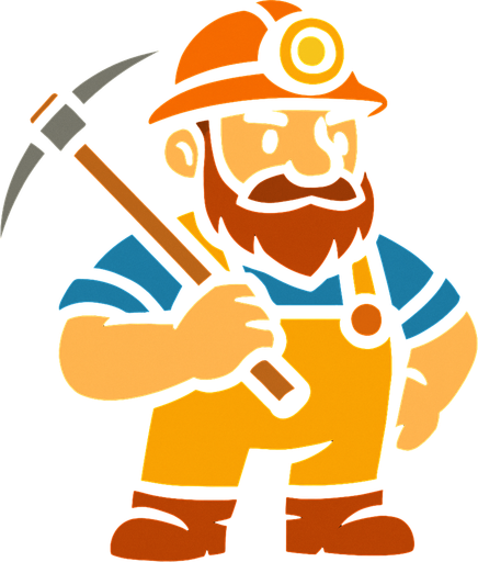 Un minero.
In-Game asset.  2d.  High contrast.  No shadows