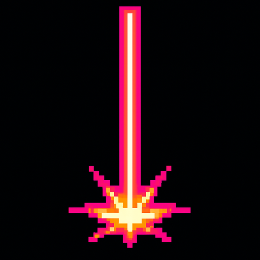 Arcade style shot down laser.
In-Game asset.  2d.  High contrast.  No shadows