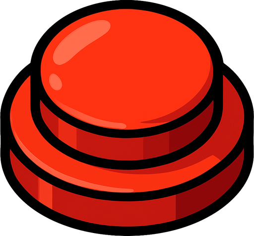 Botón rojo.
In-Game asset.  2d.  High contrast.  No shadows