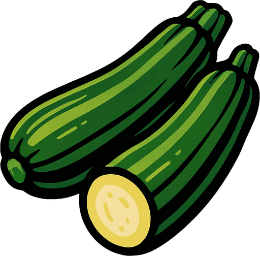 Courgettes.
In-Game asset.  2d.  High contrast.  No shadows