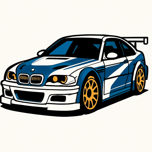 BMW M3 gtr.
In-Game asset.  2d.  High contrast.  No shadows