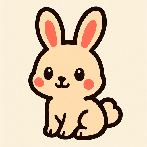 a cute little bunny.
In-Game asset.  2d.  High contrast.  No shadows
