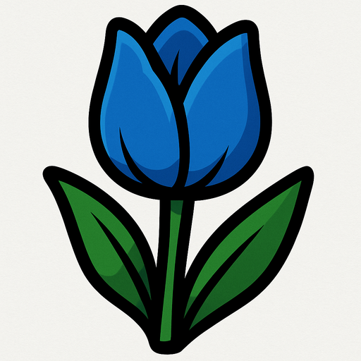 Tulip, blue.
In-Game asset.  2d.  High contrast.  No shadows