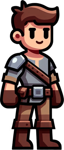 a cartoon full body person.
Single Game Texture. In-Game asset. 2d. Blank background. High contrast. No shadows.