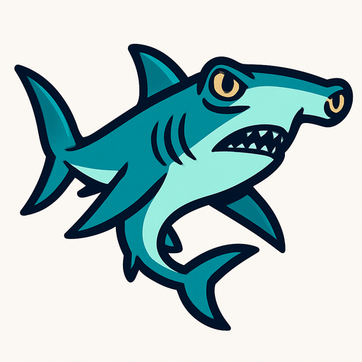Hammerhead shark.
In-Game asset.  2d.  High contrast.  No shadows
