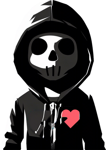 a heart on the hoodie