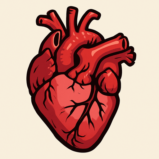 A real heart.
In-Game asset.  2d.  High contrast.  No shadows