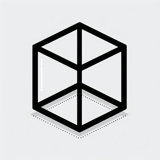 Transparent square with thin black frame