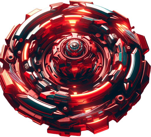 Photorealistic Red beyblade, top view
