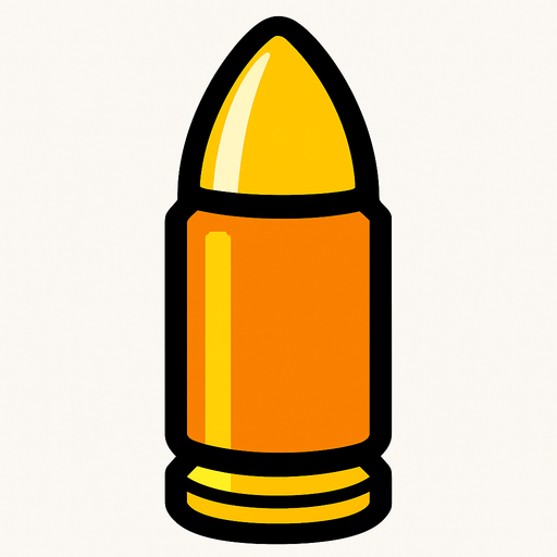 bullet.
In-Game asset.  2d.  High contrast.  No shadows