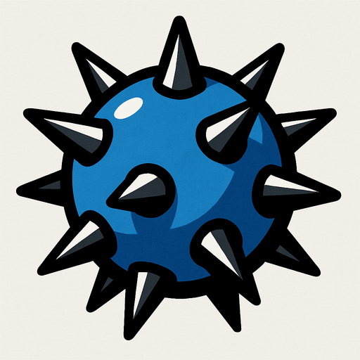 Sphere with spikes on it.
In-Game asset.  2d.  High contrast.  No shadows