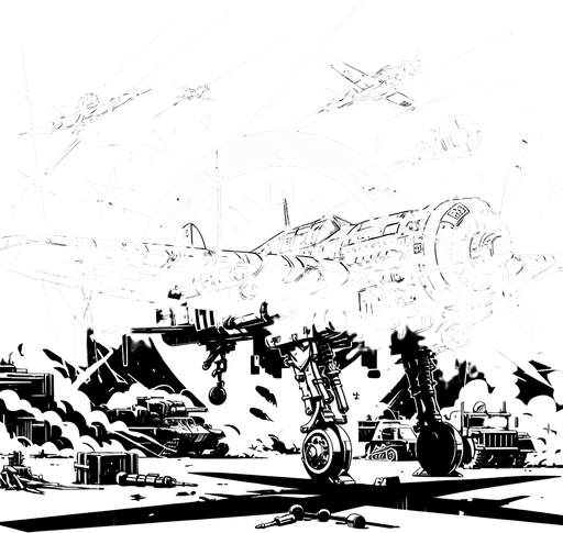 Enemy plane.
Single Game Texture.  In-Game asset.  2d.  Blank background.  High contrast.  No shadows