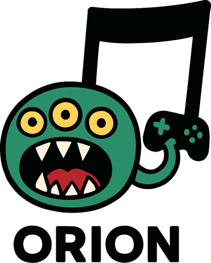 MÜZİK NOTASI ŞEKLİNDE BİR UZAYLI CANAVAR ÇİZ AMA BU KARAKTER PLAYER VE İSMİ ORİON ONA GÖRE TASARLA. AYAKSIZ.
In-Game asset.  2d.  High contrast.  No shadows