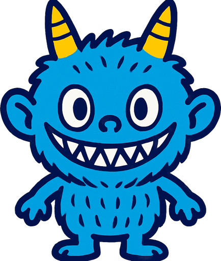 Blue Labubu.
In-Game asset.  2d.  High contrast.  No shadows