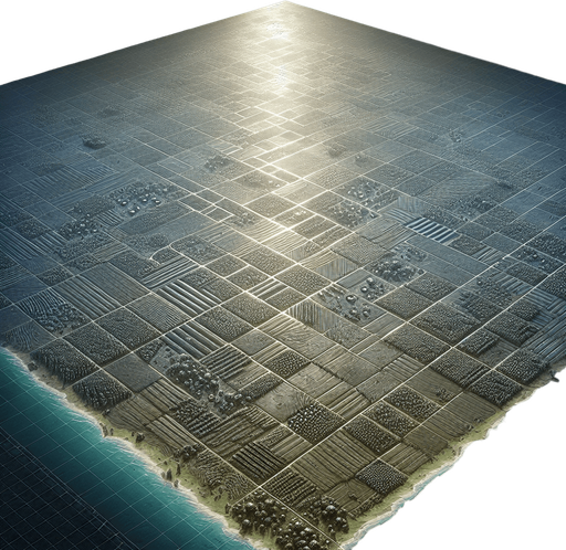 top view of a empty metal covered field in a 2d video game