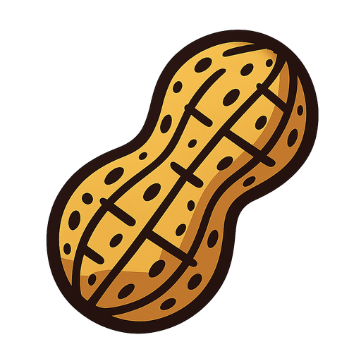 A peanut.
In-Game asset.  2d.  High contrast.  No shadows