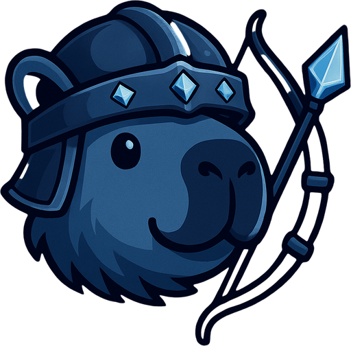 Elimina la resortera. Añadele un arco y una fleca con la punta de hielo. Dale unos colores mas frios a la ilsutracion. Adorna el casco con piedras birllantes celestes.