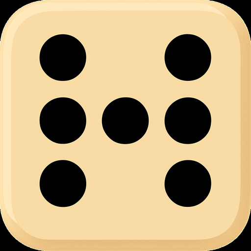 Zar 6 olsun. İçindeki deliklerin içi dolu siyah olsun.