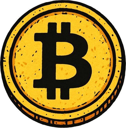 bitcoin sembollü sarı eski madeni para.
In-Game asset.  2d.  High contrast.  No shadows