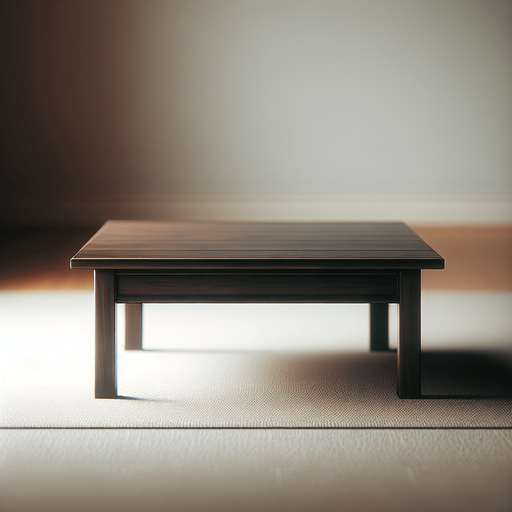 simple coffee table front view.