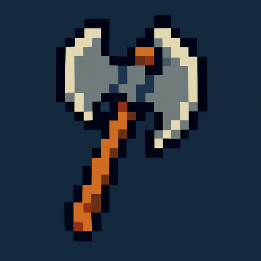 Hacha
Pixel.
In-Game asset.  2d.  High contrast.  No shadows