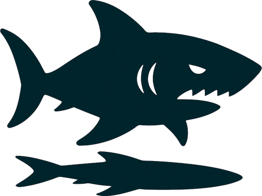 shark shadow 2d.
In-Game asset.  2d.  High contrast.  No shadows