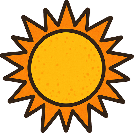 güneş.
In-Game asset.  2d.  High contrast.  No shadows