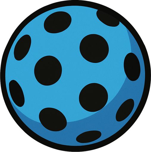 Blue ball with black dots.
In-Game asset.  2d.  No shadows