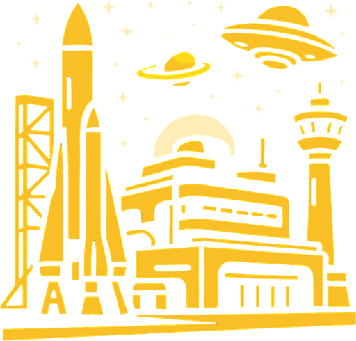 spaceport.
In-Game asset.  2d.  High contrast.  No shadows. spaceport