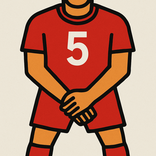with a red jersey