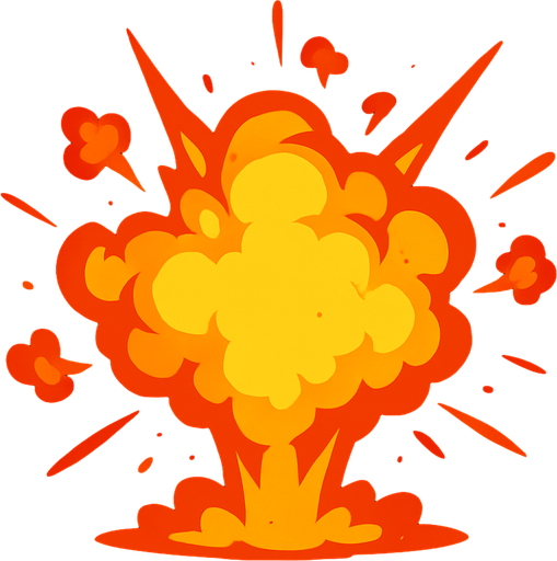 Explosion.
In-Game asset.  2d.  High contrast.  No shadows