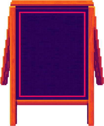 A blank sandwhich board. Top down view.