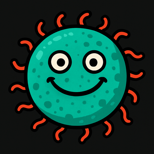 3d bakteri yuvarlak.
In-Game asset.  2d.  High contrast.  No shadows