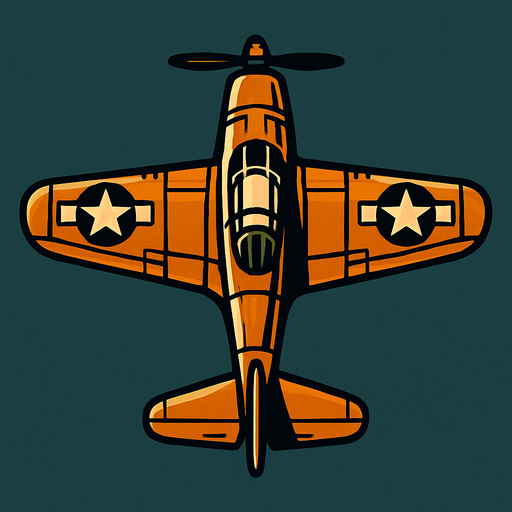 top down classic war plane.
In-Game asset.  2d.  High contrast.  No shadows