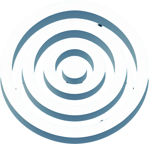 3 white flat isometric concentric circles like a target.