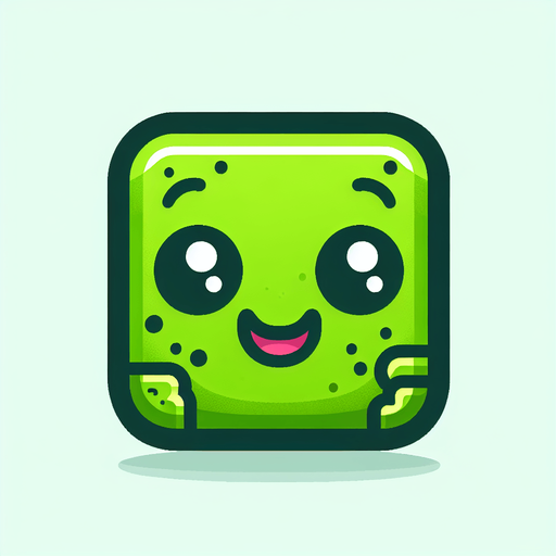 Perfectly square bright green zombie head with cute happy face. Cartoon style. spooky art style. Simple vector style. No Shadows