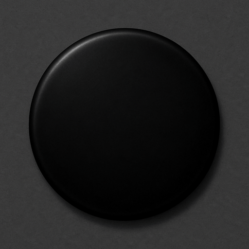 Un círculo negro realista.
In-Game asset.  2d.  High contrast.  No shadows. Realista