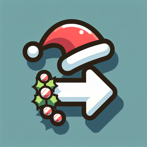 christmas inspired arrow pointing right, 2d flat.
Single Game Texture. In-Game asset. 2d. Blank background. High contrast. No shadows.