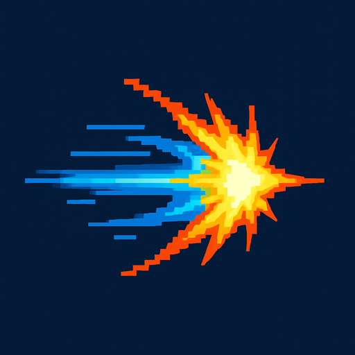 bir rüzgar gibi bir şey retro oyunlardaki vurma efekti gibi olsun lazer ile rüzgarın karışımı birşey.
In-Game asset.  2d.  High contrast.  No shadows