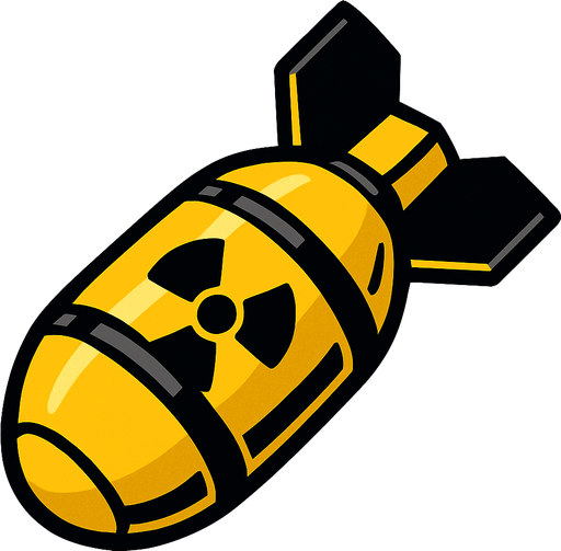 bomba nuclear.
In-Game asset.  2d.  High contrast.  No shadows