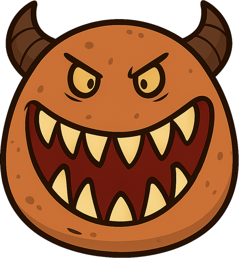 Monster. No background. Transparent background. Blank background. No shadows. 2d. In-Game asset. flat