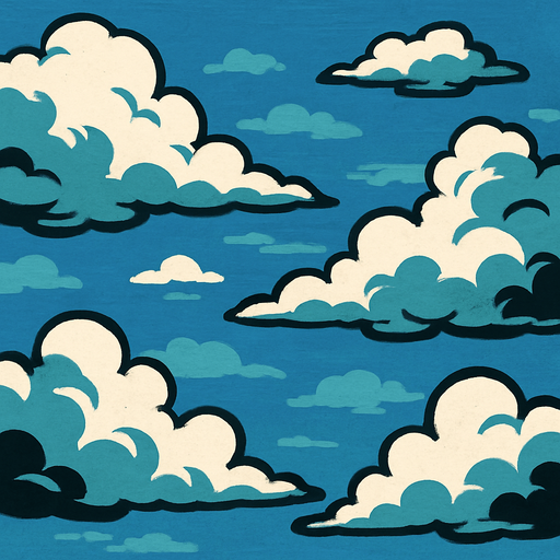 bulutlu bir hava.
In-Game asset.  2d.  High contrast.  No shadows