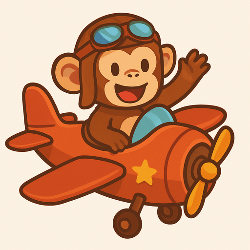 Add a monkey flying with plane.
In-Game asset.  2d.  No shadows