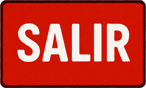 crea un rectangulo rojo que diga salir, simple.
In-Game asset.  2d.  High contrast.  No shadows
