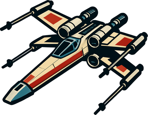 X wing.
In-Game asset.  2d.  High contrast.  No shadows