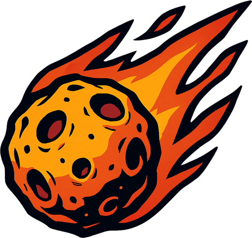 Meteor.
In-Game asset.  2d.  High contrast.  No shadows
